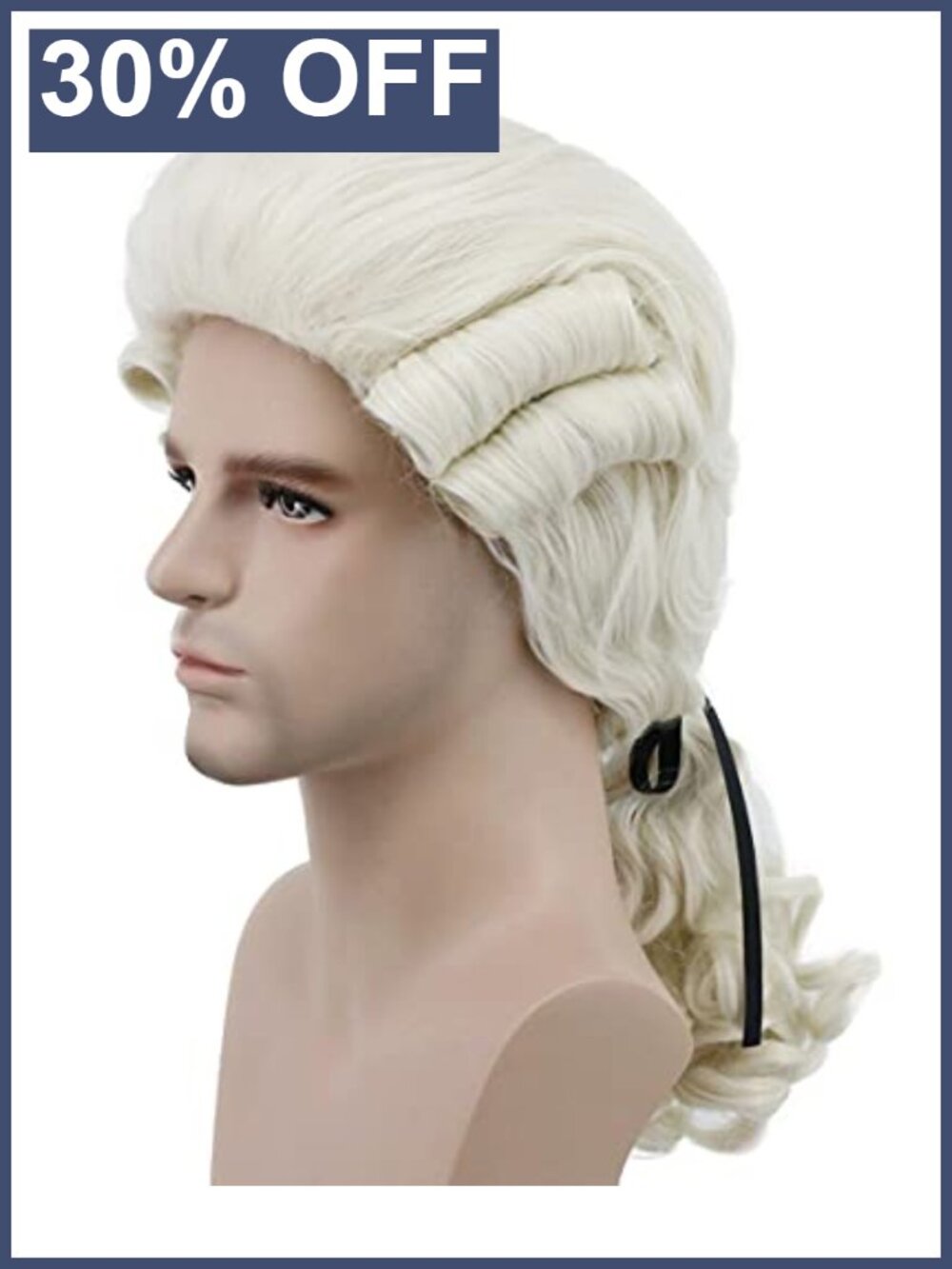 Colonial Judge Wig Long Wavy Synthetic Heat Resistant Halloween Cosplay